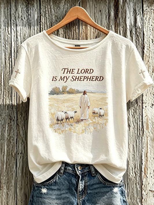 Women's Faith Slogan Pattern Printed Leisure Round Neck Short sleeve T-shirt