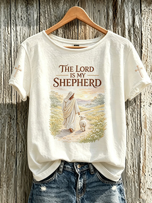 Women's Faith Slogan Pattern Printed Leisure Round Neck Short sleeve T-shirt