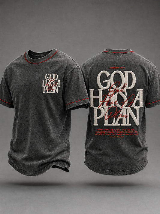Men's  Christian God Has A Plan Cross Short-sleeved T-shirt
