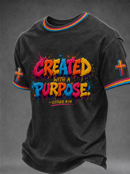 Men's Christian Created With A Purpose Short Sleeve T-shirt