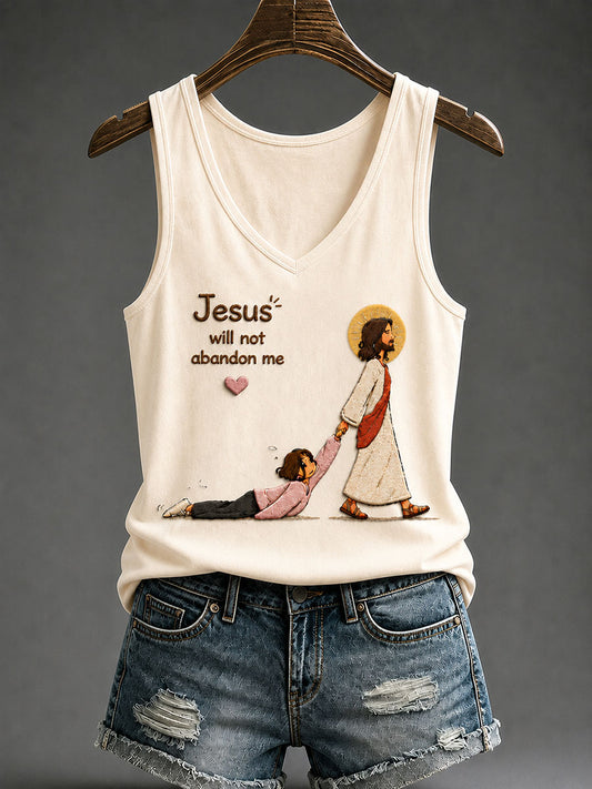 Women's "Jesus Will Not Abandon Me" Casual Vests