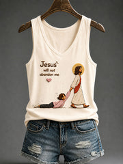 Women's "Jesus Will Not Abandon Me" Casual Vests