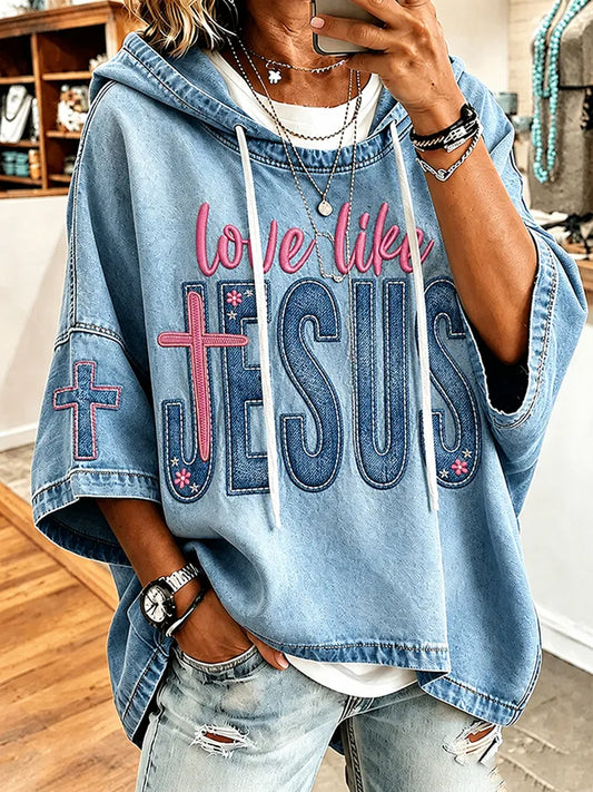 Women's Christian Love Like Jesus Printed Hoodie