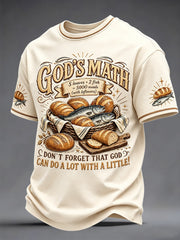 Men's Jesus 2 Fishes 5 Breads 5000 Chosen Against The Current Print Casual Tee