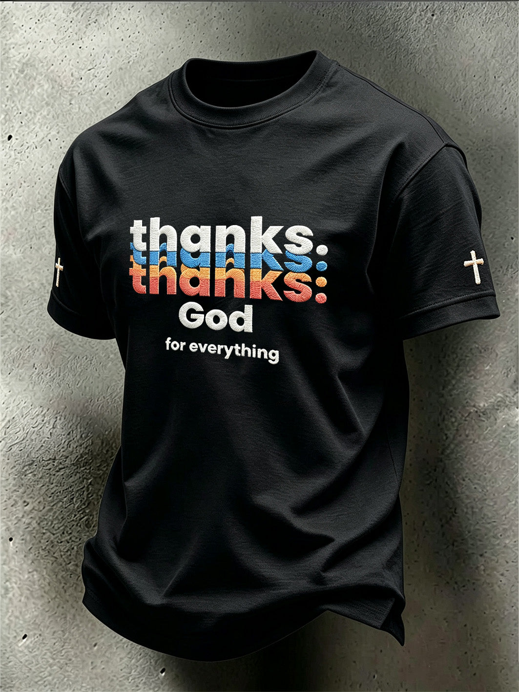 Men's Faith Theme Print Pattern Printed Casual Round Neck T-shirt