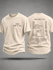 Men's Jesus Paid It All Print Casual Tee