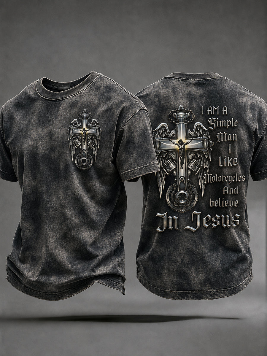 Men's Faith Biker Rider Graphic T-Shirt