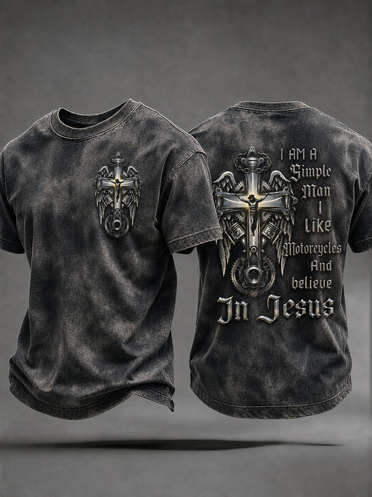 Men's Faith Biker Rider Graphic T-Shirt