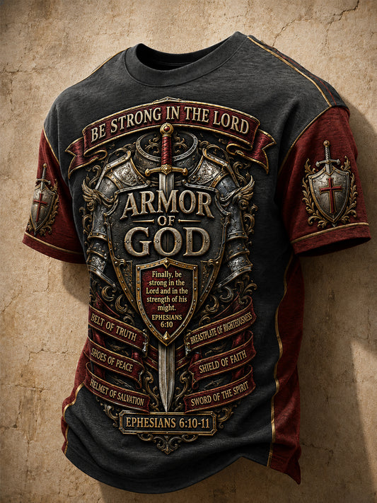 Men's Put On The Full Armor Of God Print Casual Tee