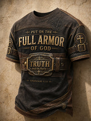 Men's Put On The Full Armor Of God Print Casual Tee