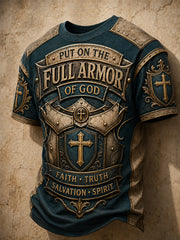 Men's Put On The Full Armor Of God Print Casual Tee