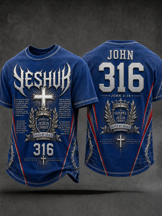 Men's Christian Forgiveness  Cross V-neck Short Sleeve T-shirt