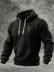 Men's Christian Need Prayer Tap My Shoulder Checkered Cotton Hoodie