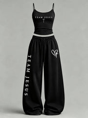 Women's Team Jesus Print Casual Set
