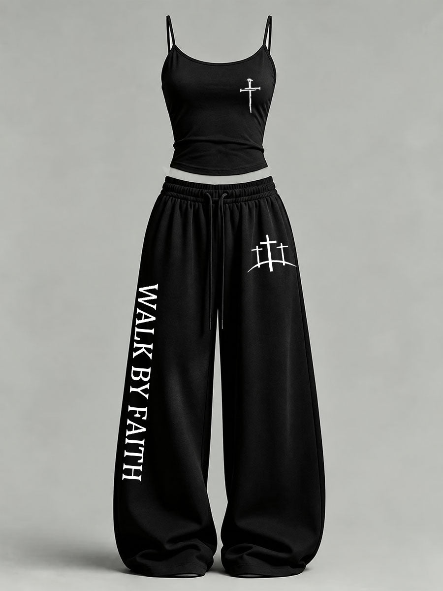 Women's 'Walk By Faith' Printed Casual Set