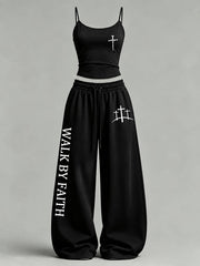 Women's 'Walk By Faith' Printed Casual Set