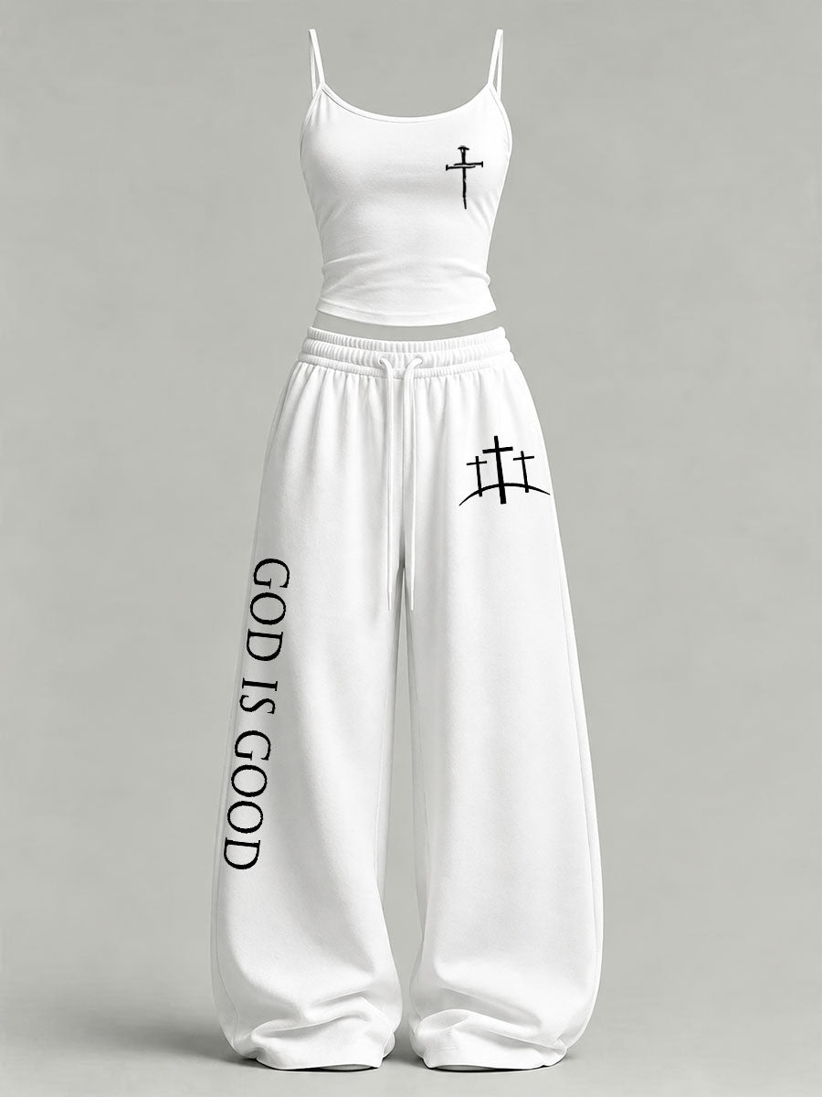 Women's 'God is Good' Printed Casual Set