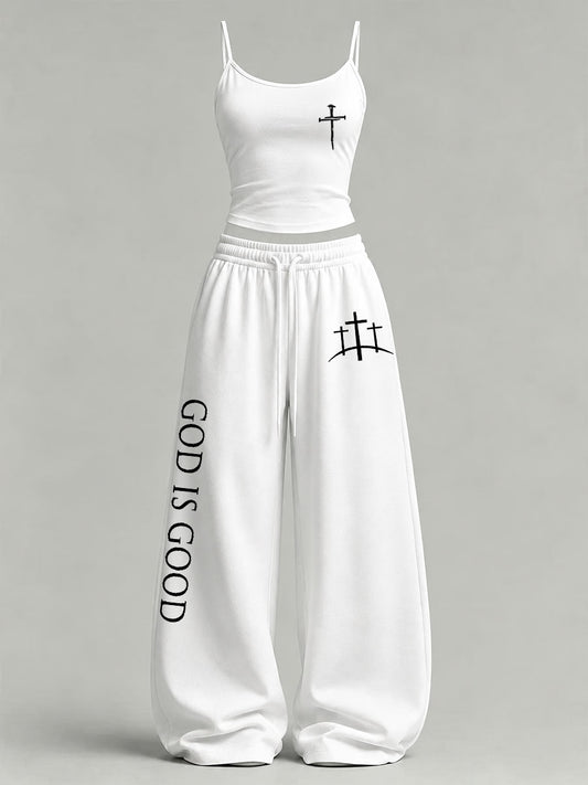 Women's 'God is Good' Printed Casual Set