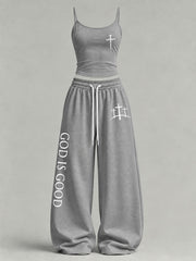 Women's 'God is Good' Printed Casual Set