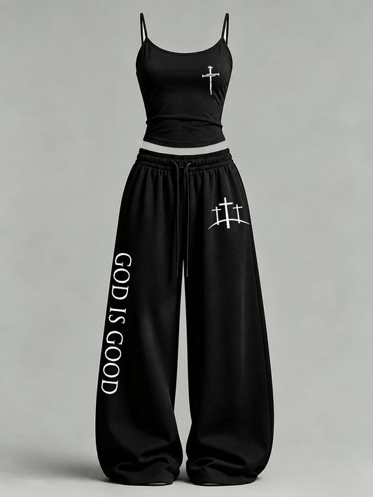 Women's 'God is Good' Printed Casual Set