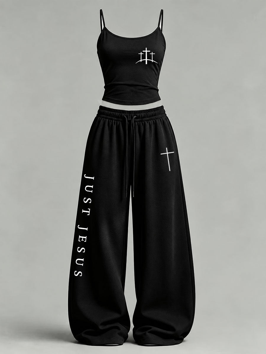 Women's Just Jesus Print Casual Set