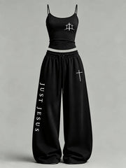 Women's Just Jesus Print Casual Set