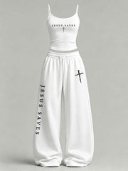 Women's 'Jesus Saves' Printed Casual Set