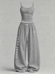 Women's Just Jesus Print Casual Set