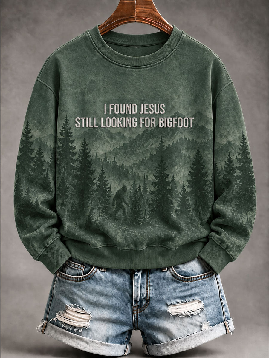 Women's 'I Found Jesus Still Looking For Bigfoot' Printed Casual Sweatshirt
