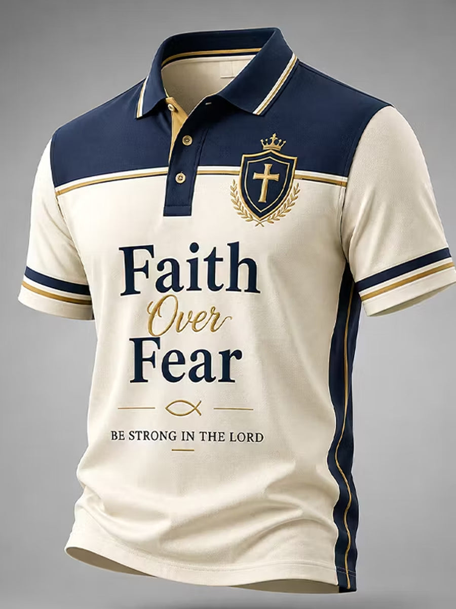 Men's Christian Faith Over Fear Cross Short Sleeve Top