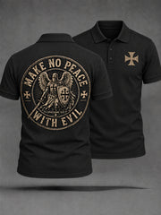 Men's Make No Peace With Evil Print Casual Polo