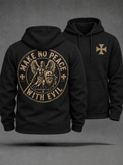 Men's Make No Peace With Evil Print Casual Hoodie
