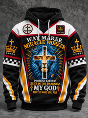 Men's Christian Waymaker Miracle Worker Promise Keeper Oversized Drop-Shoulder Hoodie