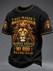 Men's Christian Waymaker Miracle Worker Promise Keeper Short Sleeve T-shirt
