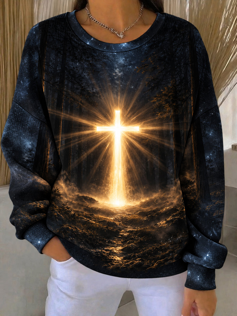 Women's Faith Print Casual Sweatshirt