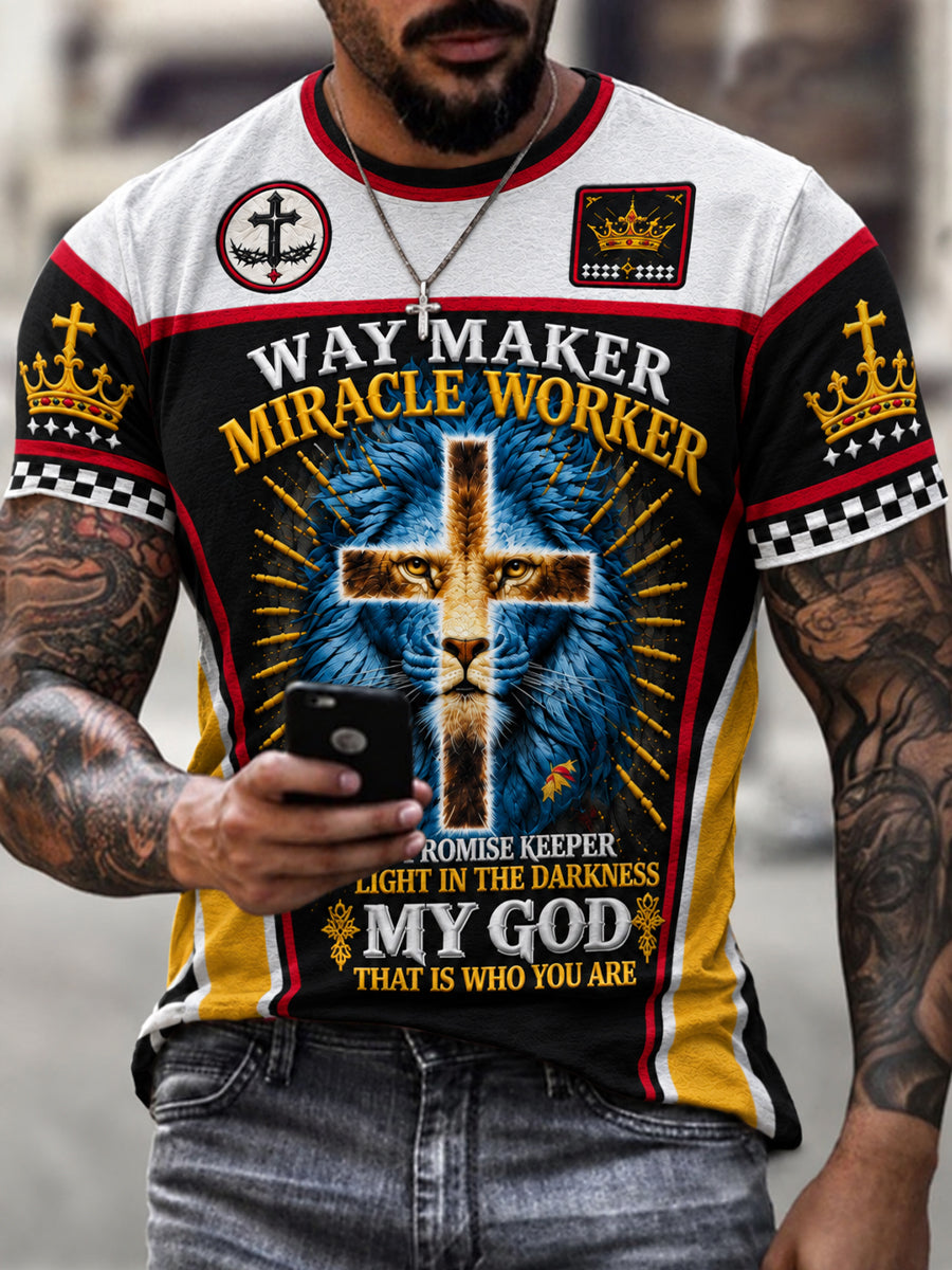 Men's Christian Way Maker Short Sleeve O-neck T-shirt
