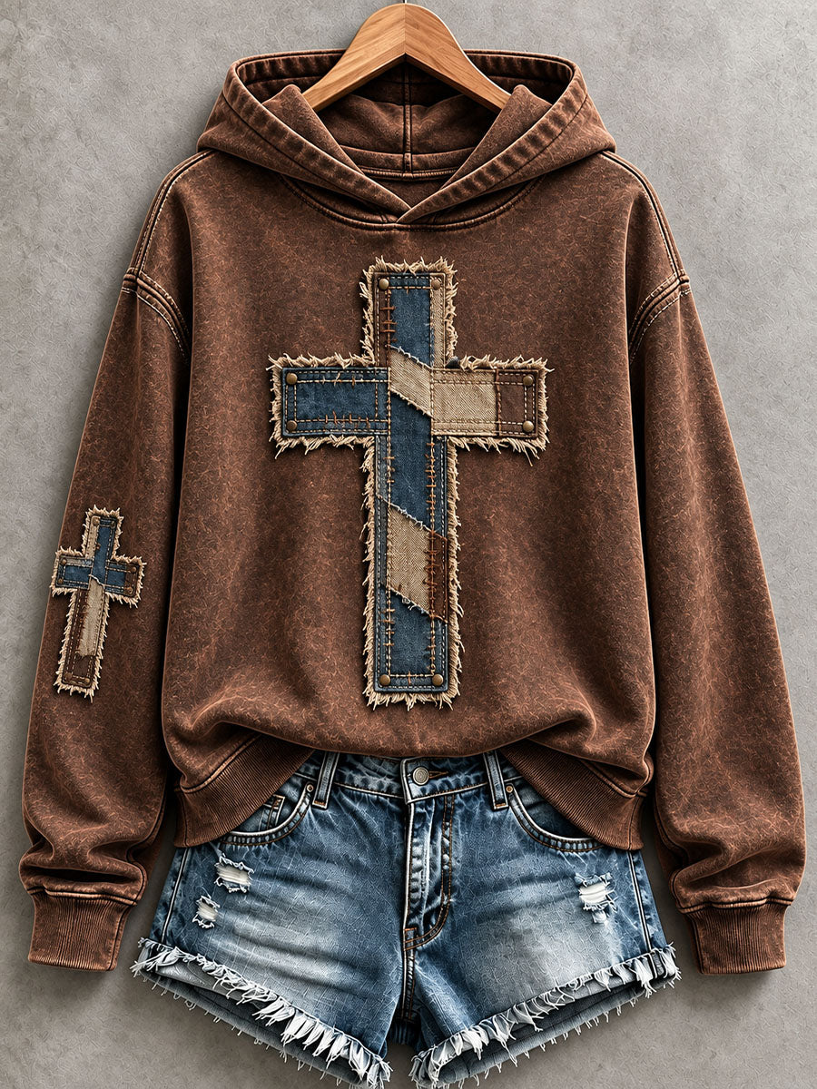 Women's Christian Art Cross Hoodie