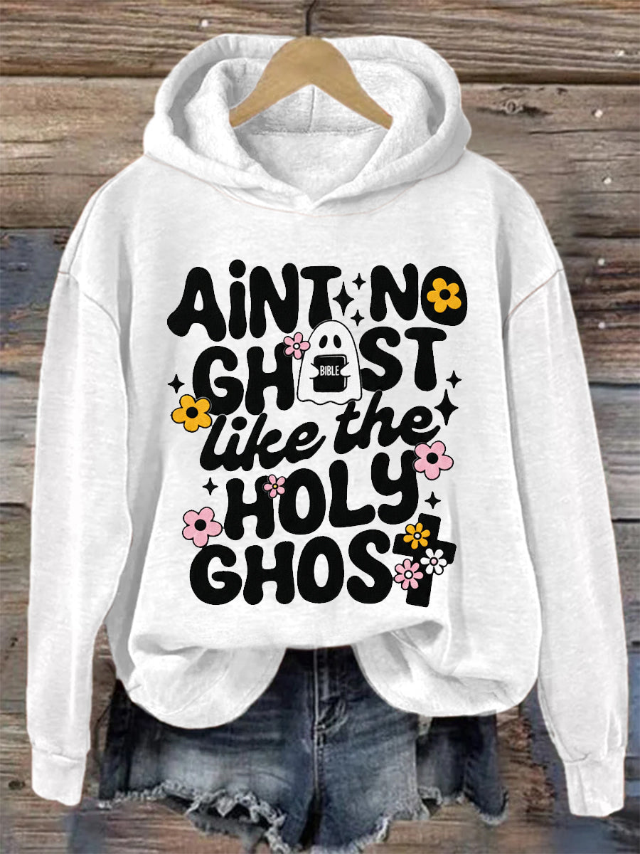 Women's Ain't No Ghost Like The Holy Ghost Christian Halloween Print Casual Hoodie