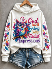 Women's God Is Still Working On My Facial Expressions Print Sweatshirt