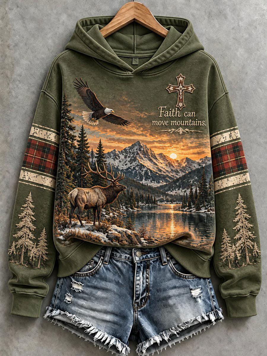 Women’s Faith Print Casual Hoodie