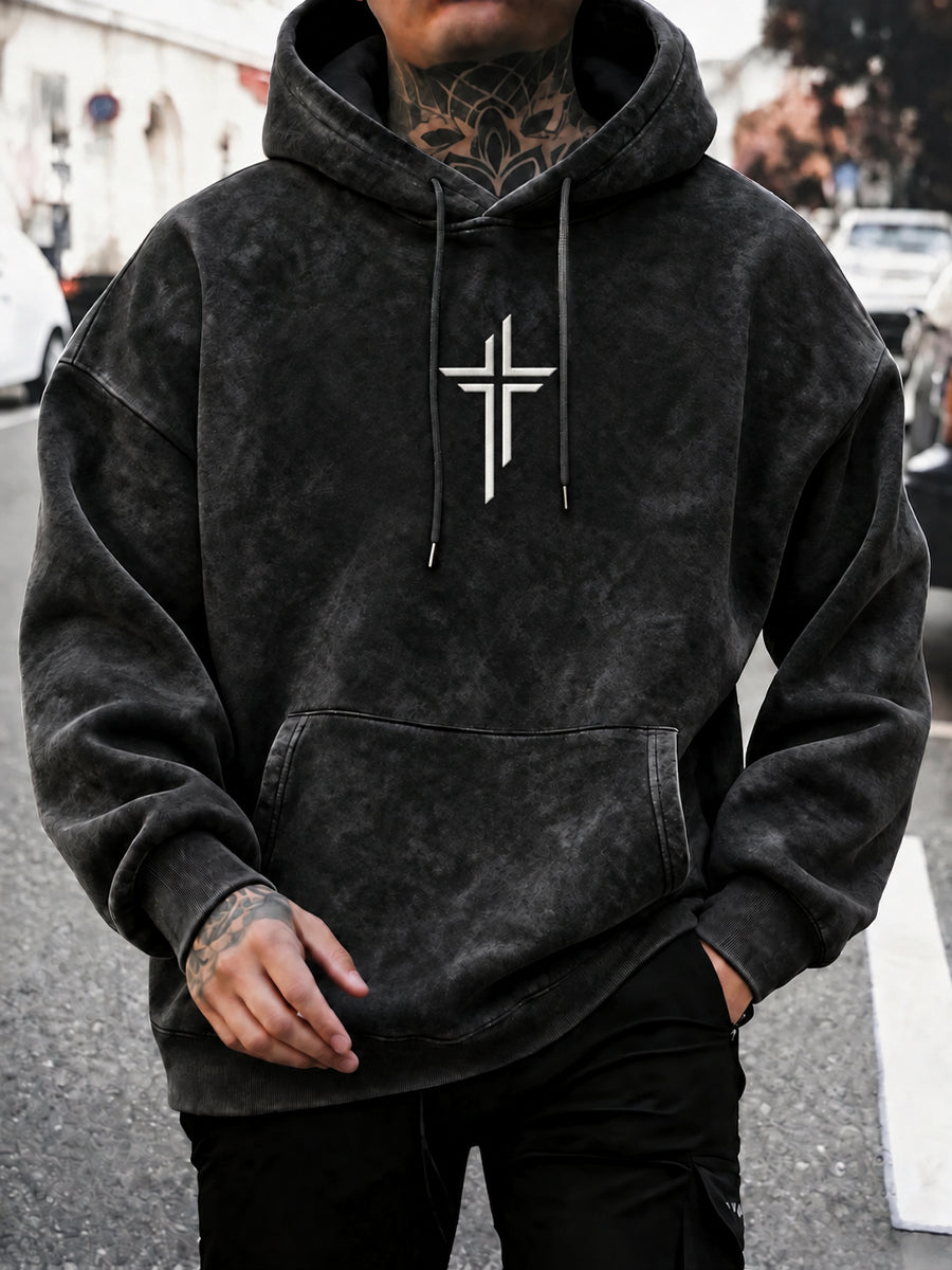 Men's Faith Oversized Drop-Shoulder Hoodie with Pockets