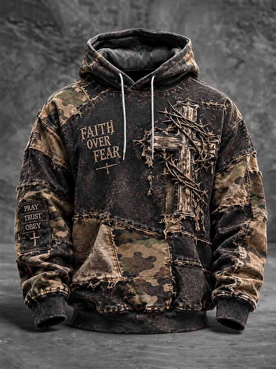 Men's Faith Oversized Drop-Shoulder Hoodie with Pockets