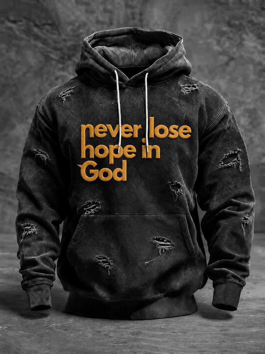 Men's Faith Oversized Drop-Shoulder Hoodie with Pockets