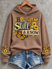 Women's Casual "Faith" Cross-Print Regular Sweatshirt