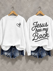 Women's Christian Jesus Has My Back Casual Sweatshirt