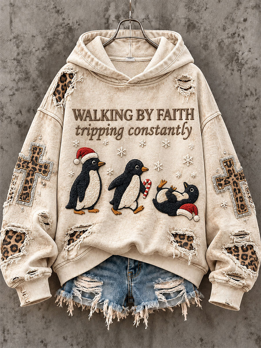 Women's Walking By Faith, Christmas Gift for Christian Regular Sweatshirt