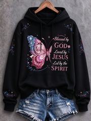 Women's Casual "Faith" Cross-Print Regular Sweatshirt