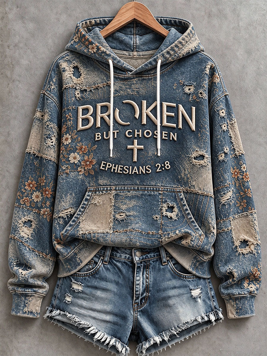 Women's Broken But Chosen Print Hoodie