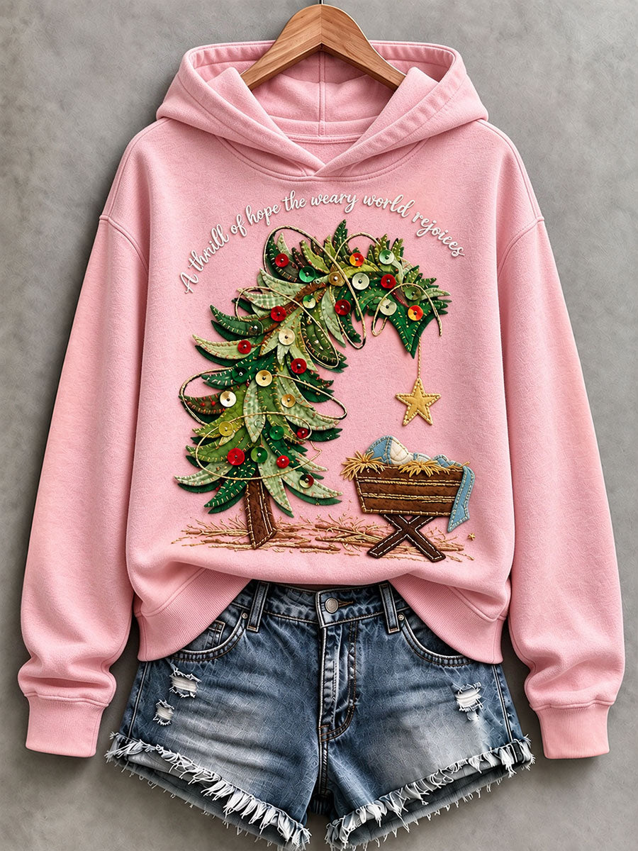 Women's A Thrill Of Hope The Weary World Rejoices Hoodie gracestitchs