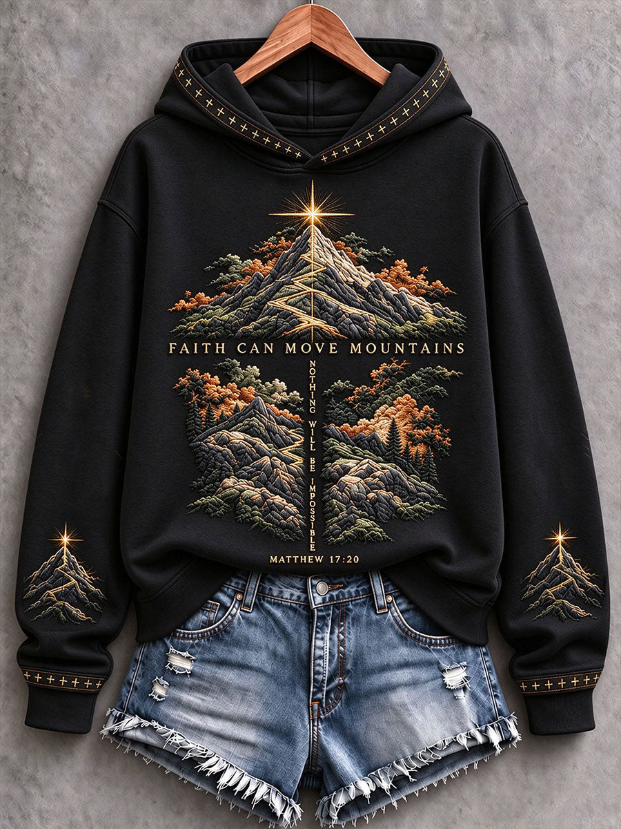 Women's Faith Can Move Mountains Print Regular Sweatshirt